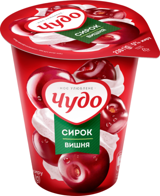 Сирок збитий ЧУДО вишня 5%, 230г